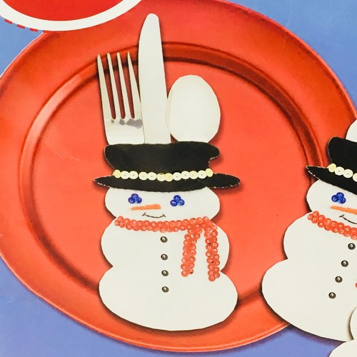 Felt Street 500890 Snowman Silverware Pockets 4x6 Set of 6 Open Complete - Picture 2 of 8