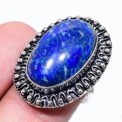 Blue Lapis Lazuli Gemstone 925 Sterling Silver Jewelry Ring Size 7 (US)