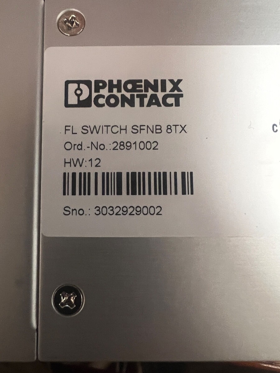 PHOENIX CONTACT FL SWITCH SFNB 8TX, ORDER NO. 2891002, 8