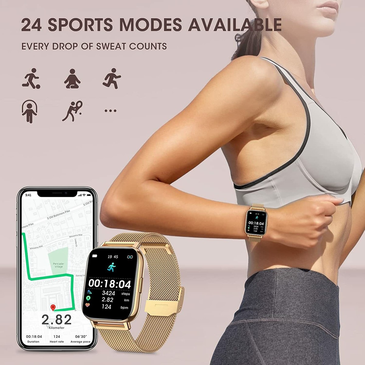 Bracelet Naixues Smartwatch Mk08 Bluetooth Smart Horloges Mannen