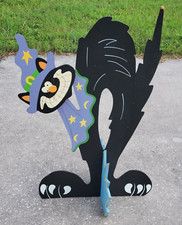 Black Cat Halloween Decoration Yard Free Standing Glow in the Dark Outdoor Scary