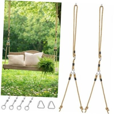 Seenelling 2 Pack Porch Swing Rope Kit Swing Bed Straps Holds 800 lbs