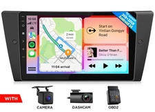 OBD+DVR+For BMW E90-E93 318/323/328i Android 14 9" Car Stereo Radio WiFi CarPlay