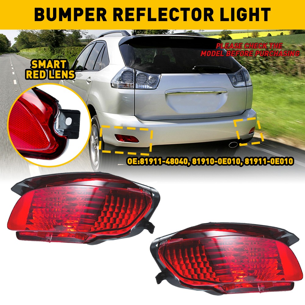 RH & LH Sde Rear Bumper Reflector Lght Lamp for 04-09 LEXUS RX330