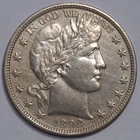 1892 Barber Half Dollar, AU+, First Year of Issue - Philadelphia Mint - details