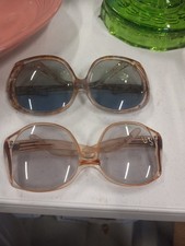 2 Pr Vintage Italy France Renauld Sunglasses Oversized 1970s Tortoise Frame Lg