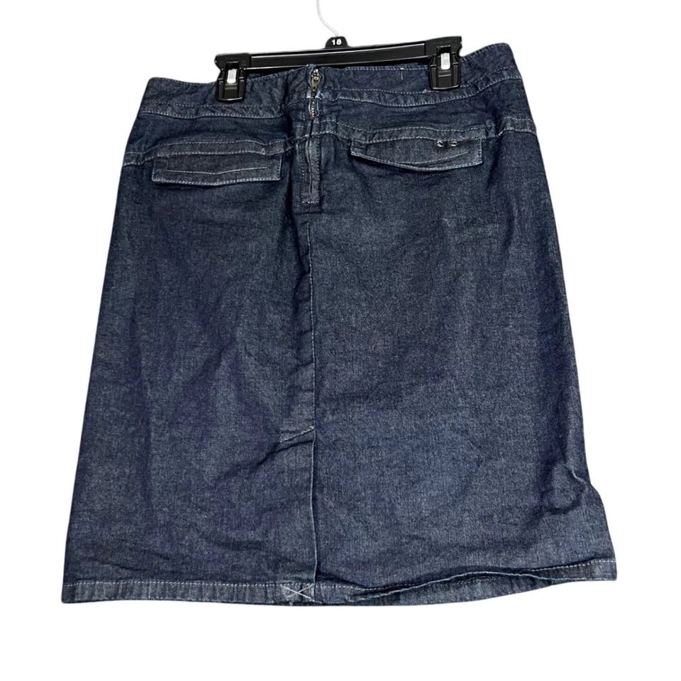 Falda vaquera Converse One Star para mujer 8 azul jean lavado oscuro línea A mini boho Foto 3 de 4