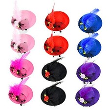 12 Pieces Mini Tea Party Hats for Women Clip on Fascinator Hat Hair Clips
