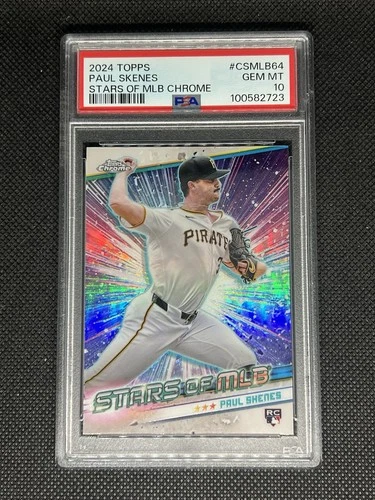 Paul Skenes PSA 10 RC 2024 Topps Chrome Update Stars of MLB🔥 PSA 10 🔥GEM🔥