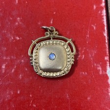 Antique VICTORIAN Pocket Pendant or Watch FOB Gold Toned Stone