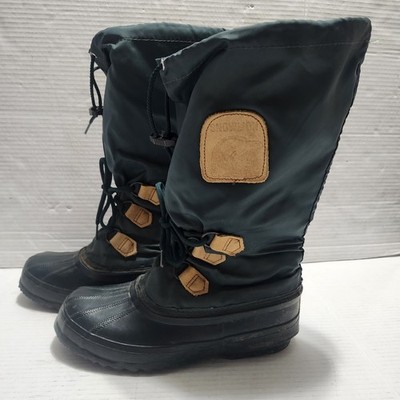 Sorel Snowlion Tall Green Women s Size 7 Winter Snow Boots Canada Felt Liners