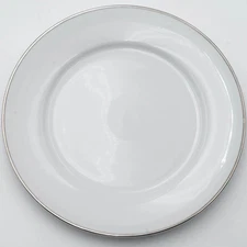 Vintage Linens N Things Platinum Banded Dinner Plate Replacement - EUC