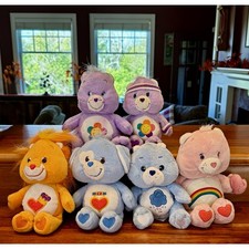 Vintage Care Bears Plush Lot 2000s 6 Pc Set w/ Cousins Brave Heart Lion Grumpy