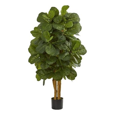 Pemberly Row 48'' Fiddle Leaf Fig Artificial Tree in Green/Black