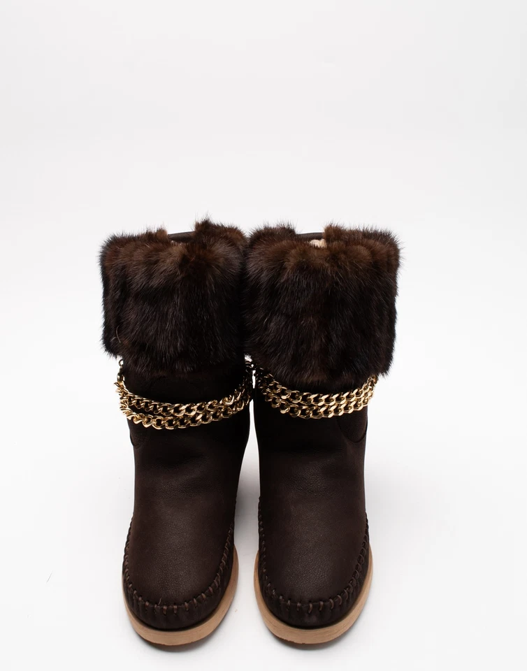 Bottes de neige en cuir KARMA OF CHARME US9 UK6 EU39 marron fabriquées en Italie PRIX CONSEILLÉ 268 € - Photo 3/4