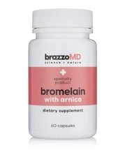 brazzoMD Bromelain with Arnica - Dietary Supplement - 60 Capsules