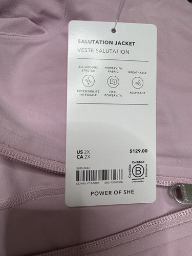 Athleta 2X Salutation Jacket in Pink NEW! #657490 NWT - Picture 5 of 7