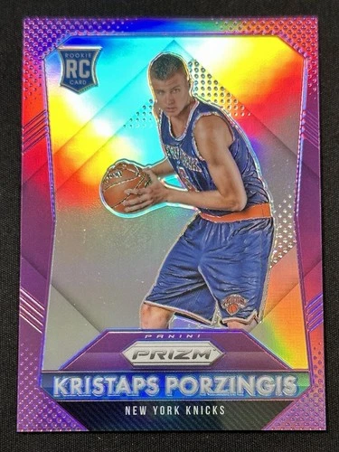 2015-16 Panini Prizm - Rookies Kristaps Porzingis #348 Purple Prizm /99 (RC)