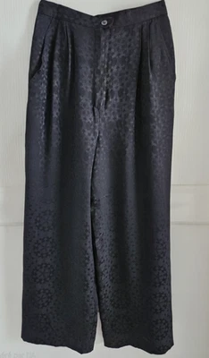 Pantalon large Gucci soie noire vintage - Photo 1/4