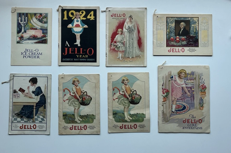 LOTE de 8 folhetos vintage de gelatina dos anos 1910 e 1920 com panfleto BÔNUS *RARO* - Imagem 2 de 4