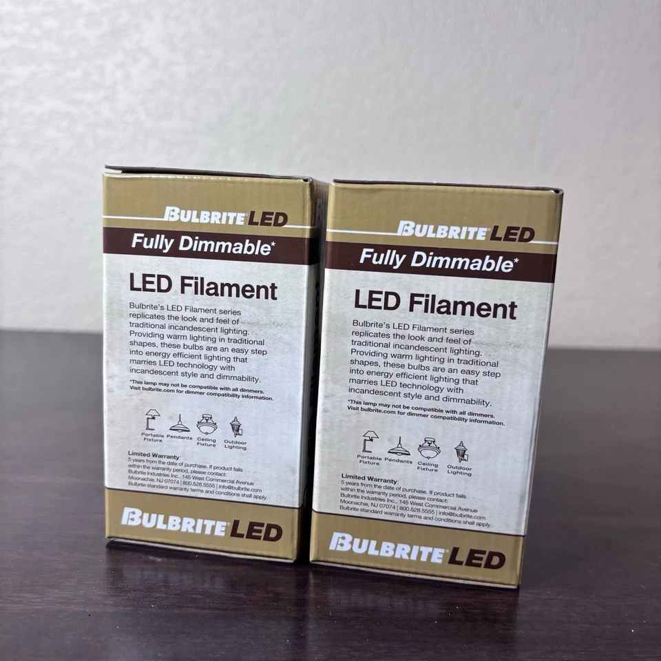 2 Bulbrite Victorian Style  Antique Filament LED Light Bulbs 3000K A19 9W 120V - Image 4 of 4