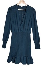 Mable Women's Mini Dress Size S Green Long Sleeve V Neck