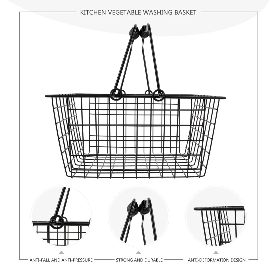 di scarico portatile in metallo per lavaggio verdure da cucina, 1 pezzo (nero) - Immagine 3 di 4