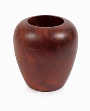 California Redwood Small Vase Wooden Handmade Hand-Turned Natural Vintage Solid