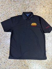Vintage NC PORSCHE 356 black POLO SHIRT 100% Polyester Lg Embroidered