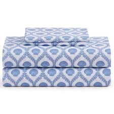 Coastal Print Microfiber Sheet Set, Soft, Comfy, 12" Deep Pockets, Full, Cove