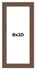 8x20 Frame Brown Barnwood Picture Frame Modern Photo Frame UV Acrylic, Acid Free