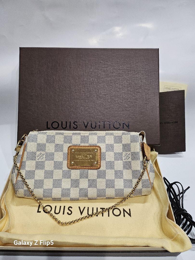 Louis Vuitton Damier Azur Eva 2 Way Pouch Shoulder Bag N55214 Used