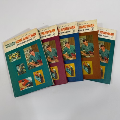 #ad Vintage Popular Mechanics Illustrated Home Handyman Encyclopedia Set Vols 1 5 $38.87