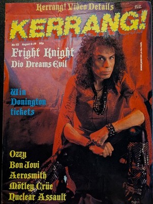 Kerrang! Magazine August 1987 Dio, Bon Jovi, Ozzy, Motley Crue, Nuclear Assault 