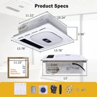 4-in-1 Bathroom Exhaust Fan with Bluetooth Speaker Dual Heater 180 CFM 1800W New