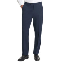 Chaps Men's Classic Fit Flat Front Pant, Navy, 34X32