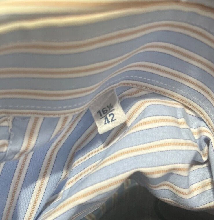 Camisa con botones MASTAI FERRETTI para hombre LS azul tostado a rayas Foto 4 de 4