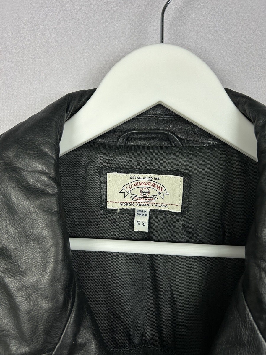 Armani Jeans 90s Leather Coat