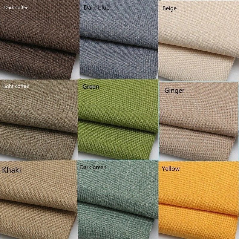 Cotton Linen Fabric Cloth Thickened Cushion Cover Sofa Pillow Solid Color Craft - Image 2 of 4