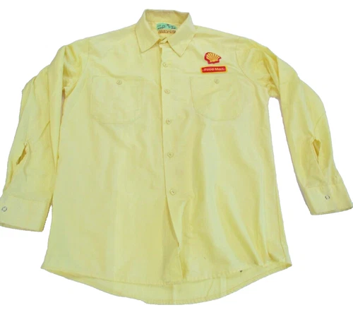 Vintage Shell Gas and Oil Service Station Uniform Shirt Long Sleeve  USA #CT-2