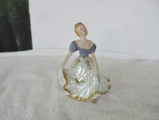 Victorian Dancing Lady 5" Bell Figurine~ Cracker Barrel Lusterware  + Gold Trim