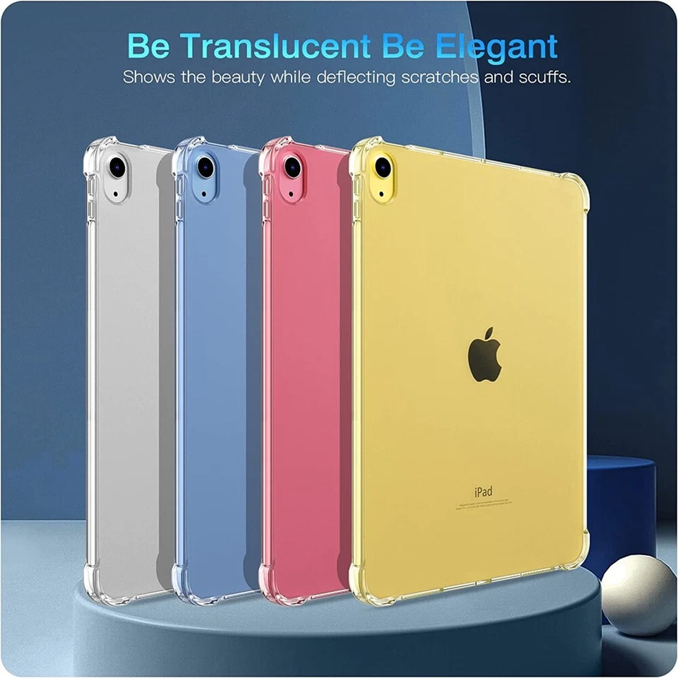 For iPad 11/10/9/8/7tth Gen Air 4 5 Pro 11 Soft TPU Clear Case Shockproof Cover - Image 2 of 4