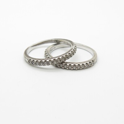 925 Sterling Silver PAJ Stackable CZ Band Ring Size