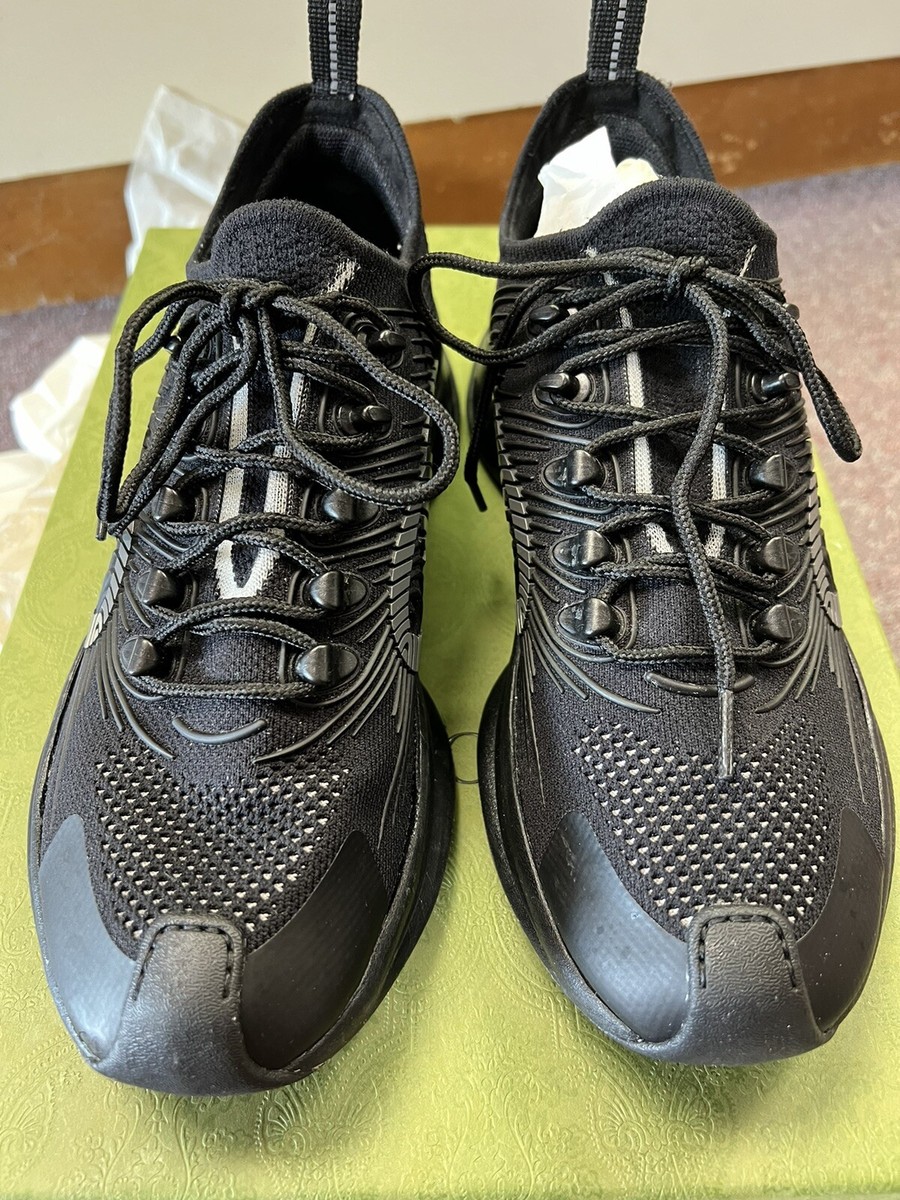 Gucci Run Men black Interlocking GG technical knit sneakers Gucci Run Men black Interlocking GG technical knit sneakers