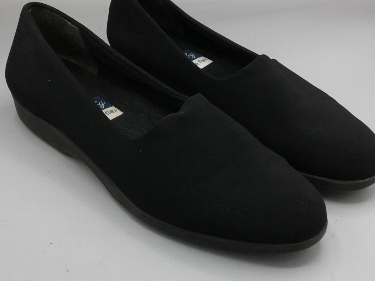 Selby Acive Flex Joy Womens Black Fabric Flats Shoes Size 8 2A 4A