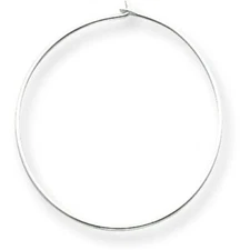 Sterling Silver Wire Hoop Earring 30mm Jewelry - Pack of 6
