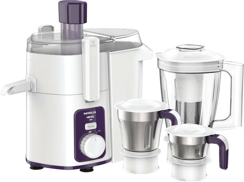 HAVELLS Hexo Jar 1000 W Juicer Mixer Grinder (3 Jars, White
