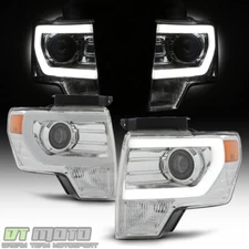 2009 2010 2011 2012 2013 2014 Ford F150 LED Tube Projector Headlights Left+Right
