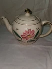 Shawnee Ceramic Hand Painted Teapot Red Flower W/Gold