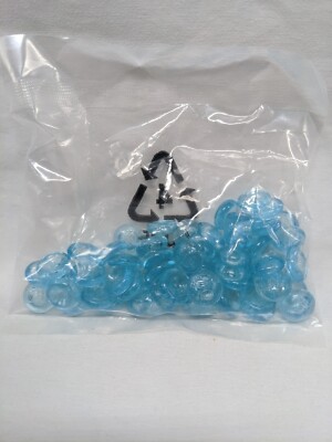 Bag Of (50+) Clear Blue 10 Point Round Plastic Bead Board Game Tokens